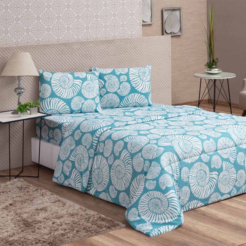 Jogo De Cama Casal Padrão 3 Peças Estampado Luxo- Estampas Sortidas