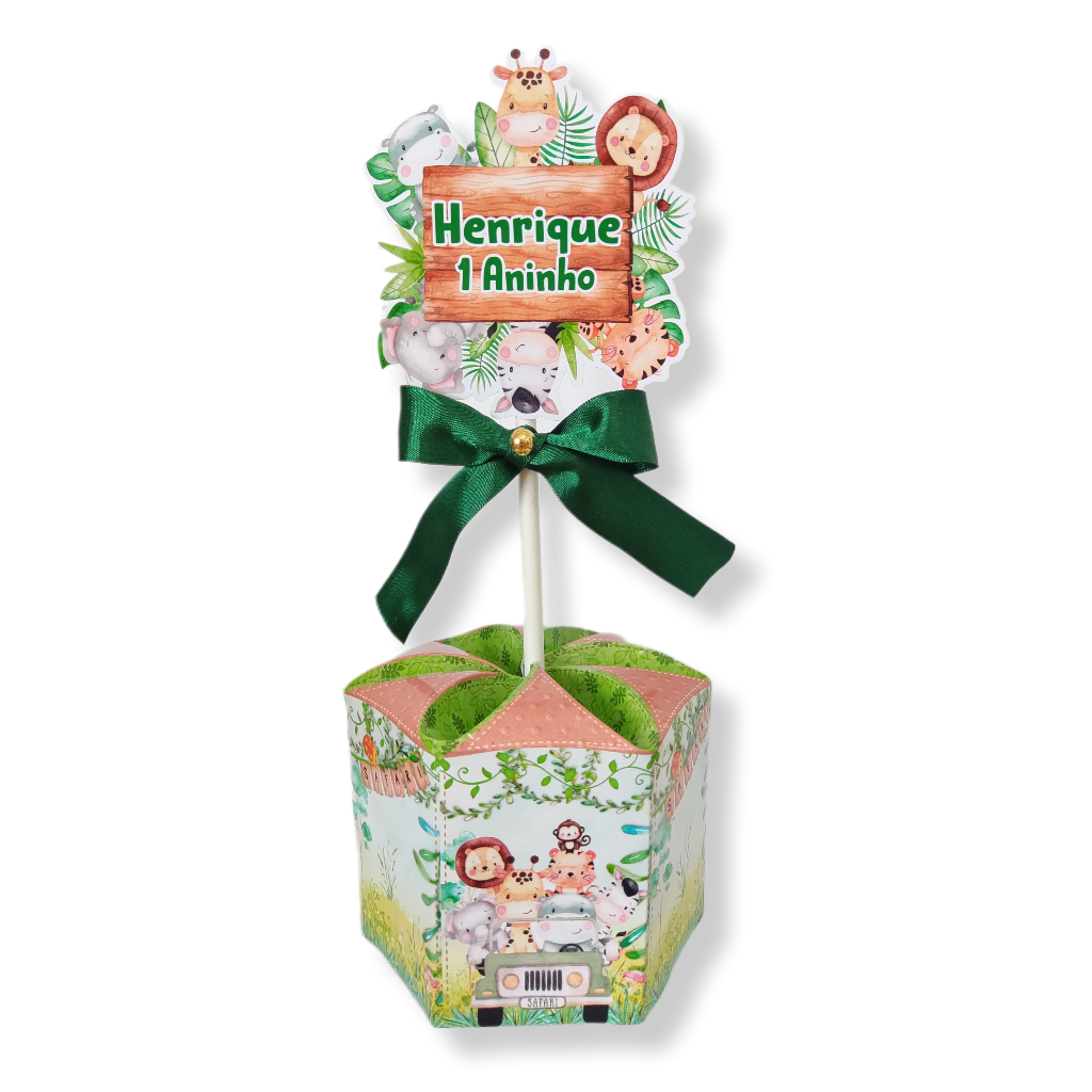Kit 40 Centro de Mesa Safari Baby Personalizado Fazemos qualquer tema, Aniversário, Lembrancinha