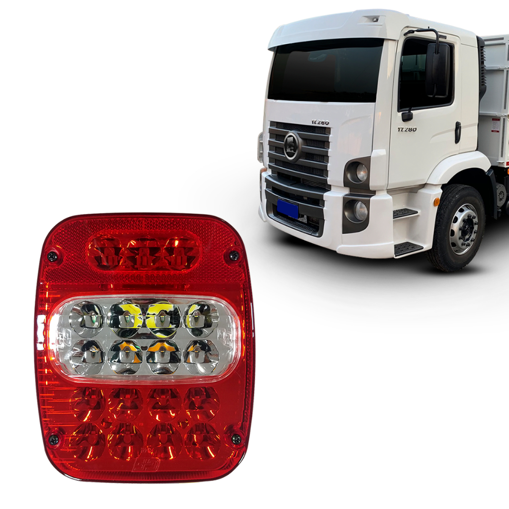 LANTERNA DE LED CAMINHÃO FORD CARGO VW TROLLER MB MARMITÃO UNIVERSAL