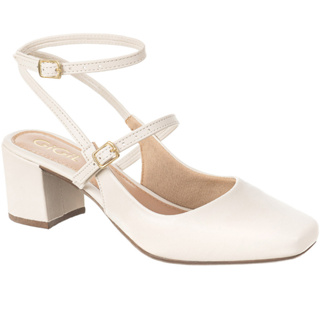 Scarpin Feminino Sapato Slingback Retrô Salto Bloco Grosso Bico Quadrado Confortável Promoção Gigil em Oferta na Shopee