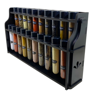 Porta temperos mesa ou parede kit suporte condimentos com potes + ETIQUETAS em Oferta na Shopee