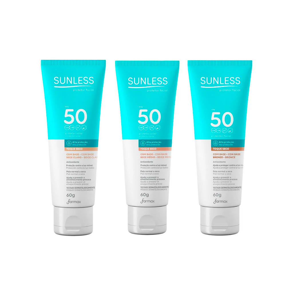 Farmax Protetor Solar Facial Sunless Com Base Fps50 - 60g