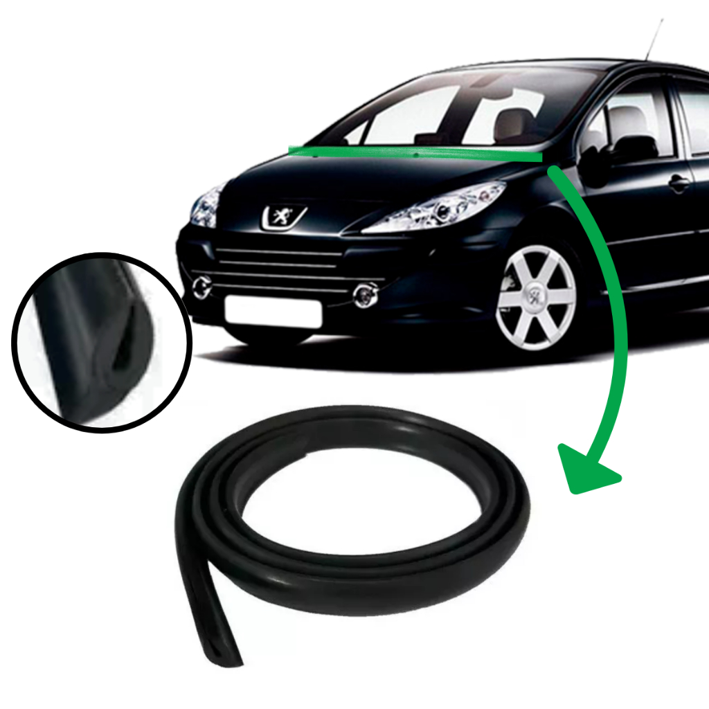 Borracha Friso Acabamento Churrasqueira Parabrisa Compativel Peugeot 307