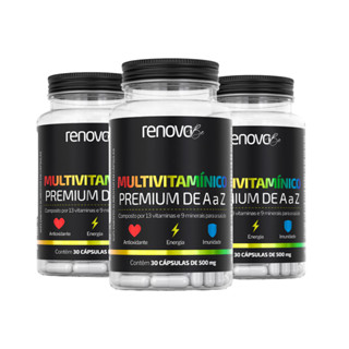 Kit 3 Suplemento Alimentar Multivitamínico e Mineral Premium De A a Z - Fortalecimento do Sistema Imune - Renova Be