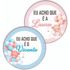 Chá Revelação Adesivo Personalizado chá Revelação Decoração