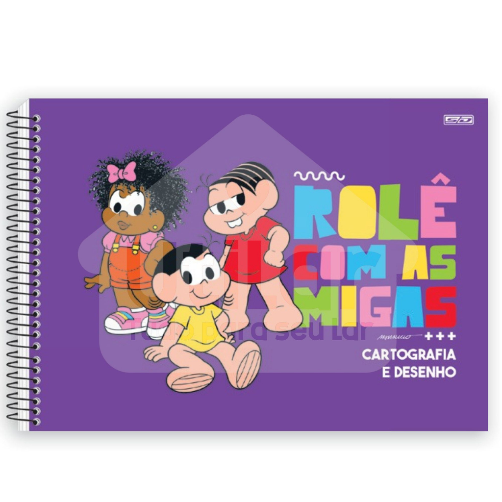 Caderno Desenho e Cartografia Espiral Turma da Mônica 60 fls - SD