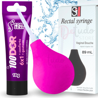 Kit Ducha higiênica anal vaginal em borracha para Xuca / Chuca + Lubrificante Anal Tira a Dor Anal 100dor 15 ml em Oferta na Shopee