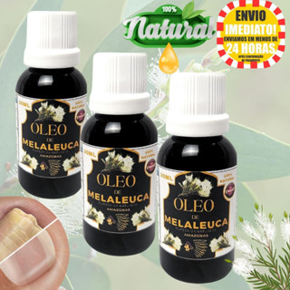 Óleo Vegetal Melaleuca Puro- Kit com 3 óleos - Para Pele - Unhas - Fungos e Micoses