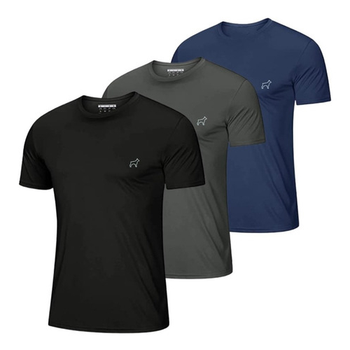 Kit Com 3 Camisetas Masculina Dry Fit Parvori P ao G2 - Academia Treino Corrida Esportes Envio Rápido em Oferta na Shopee