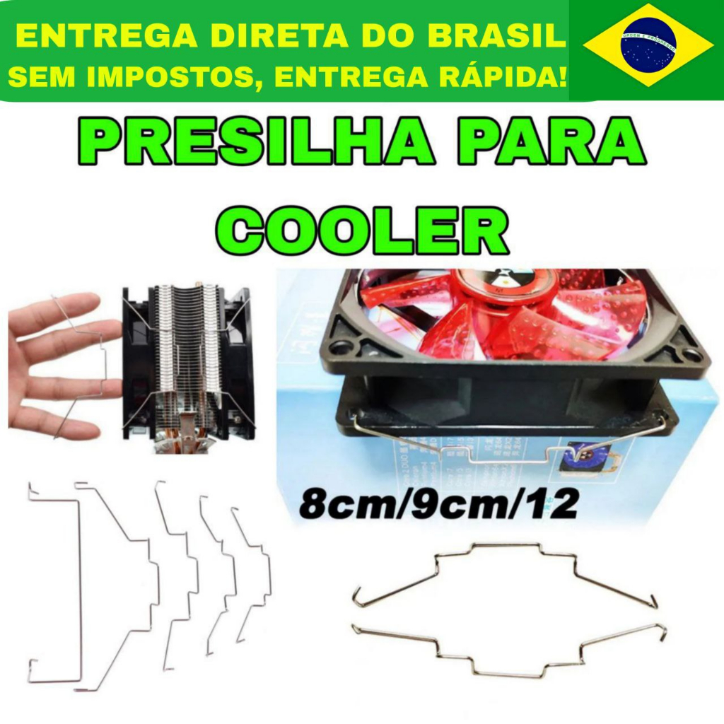 Presilha para Cooler de Processador melhore a temperatura usando o método Push/Pull em Oferta na Shopee