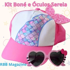 Boné e Óculos sereia infantil presente menina