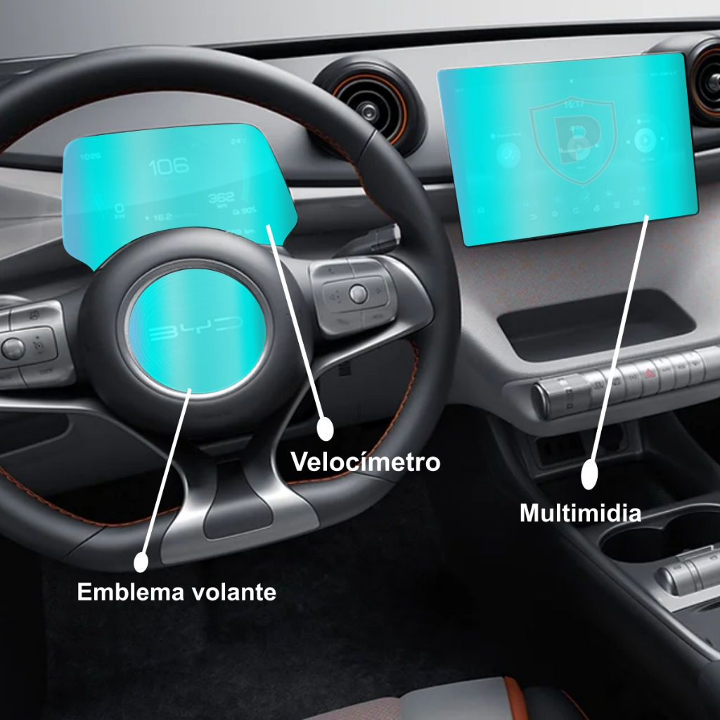 Byd Dolphin Película Proteção Multimídia Painel E Volante