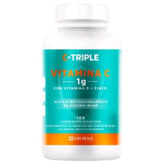 C-Triple Vitamina C 1g Suplemento c/ 100 Comprimidos Revestidos