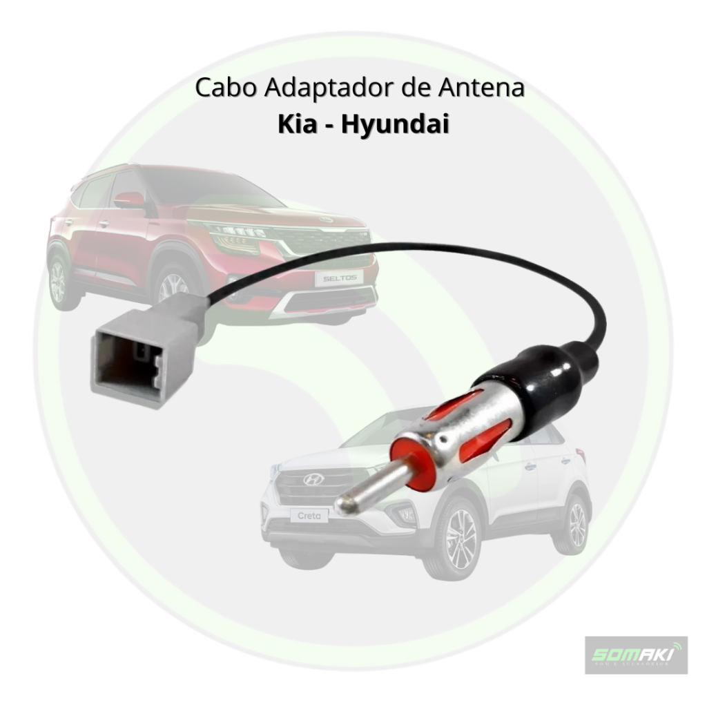 Chicote Adaptador de Antena Linha Hyundai ou Kia Plug Antena - Permak