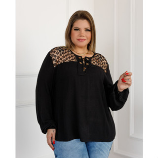 Blusa Plus Size com detalhe em amarração na frente 170100