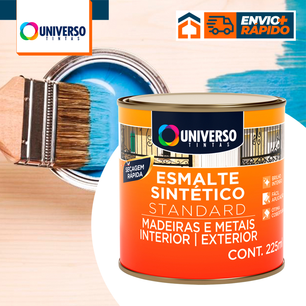 Tinta Esmalte Sintetico Para Madeira e Metal/Ferro 225ml 1/16 Universo Pequenos Reparos em Oferta na Shopee