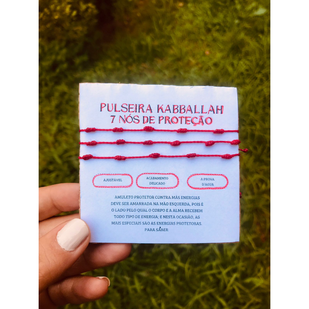 Pulseira Vermelha 7 Nós Kabbalah Contra Mal Olhado Inveja Casal Masculina Feminina Unissex