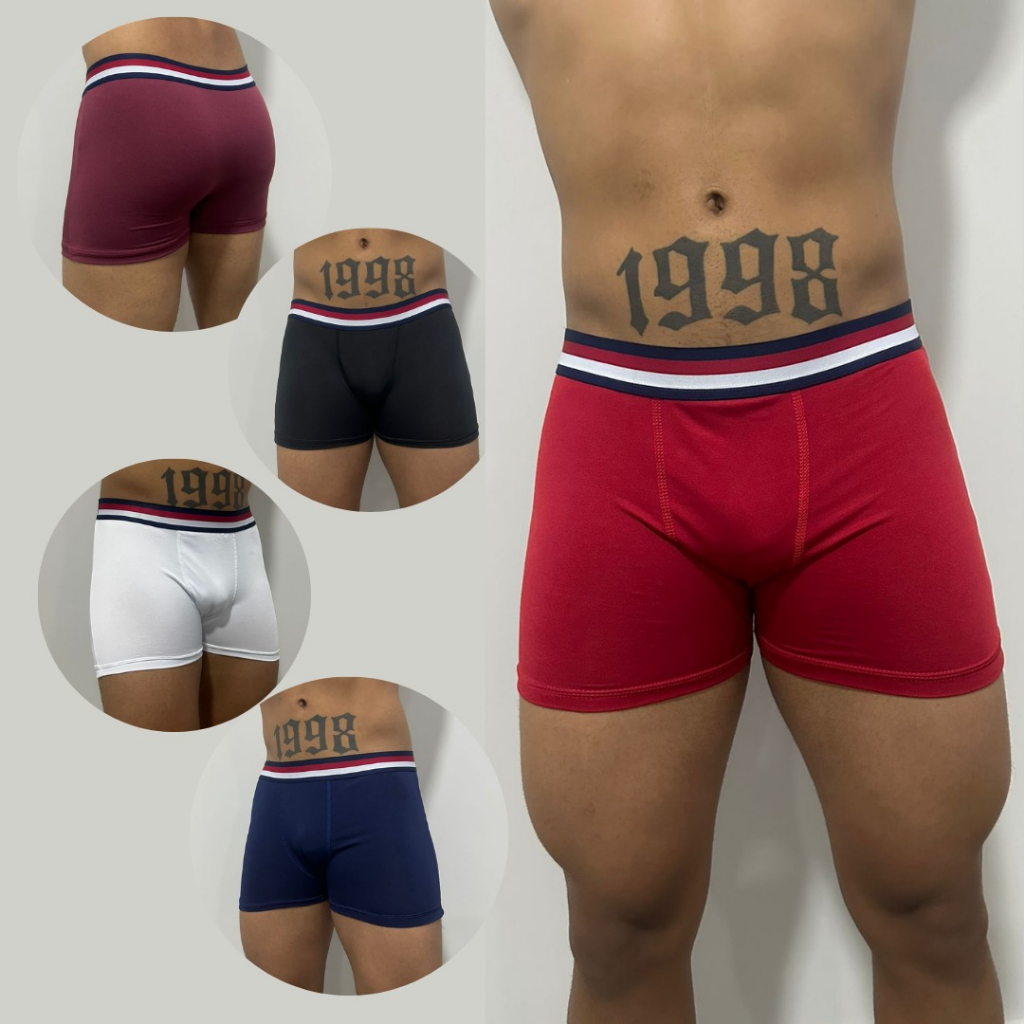 KIT 10 CUECAS BOXER ADULTO MASCULINA CUECA BOX ADULTO MICROFIBRA LISA em Oferta na Shopee