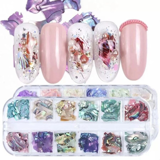 Kit Estojo Com 12 Madre Perola Furta Cor Para Decoração De Unhas em Oferta na Shopee