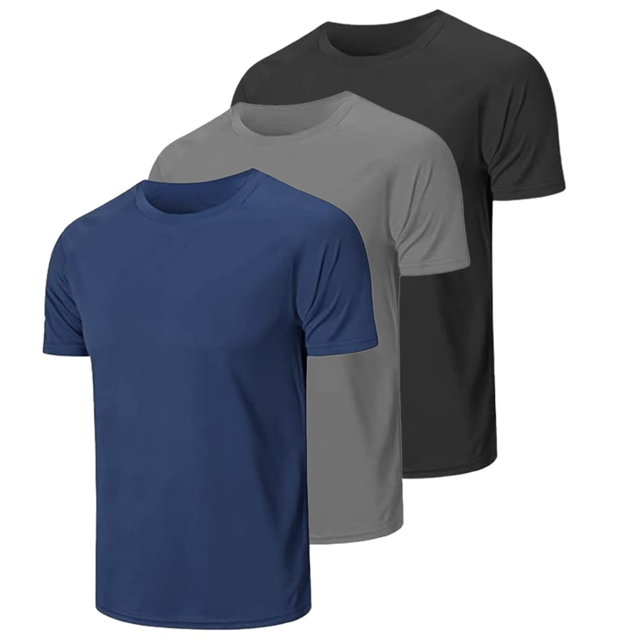 Kit 3 Camisetas Masculinas Básicas Poliéster Dia a Dia Lisas Premium em Oferta na Shopee