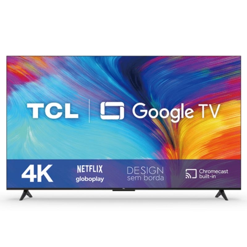 Smart TV LED 55'' TCL 4K UHD Google TV HDR com Wifi Dual Band Bluetooth Controle Remoto com Comando cor Preta 55P635 - Bivolt