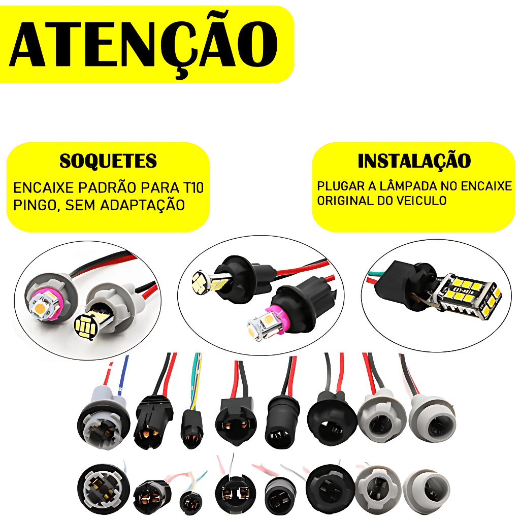 Kit 10 Lâmpadas Pingo T10 Âmbar Amarela Laranja Seta Lateral — imagem 2 de 2
