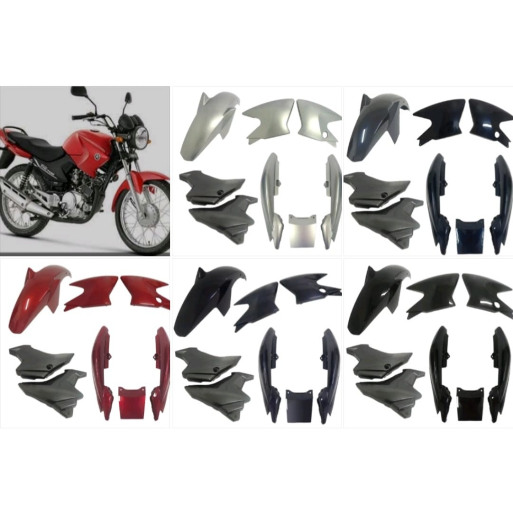 Carenagem completa YBR 125 Factor 2009 a 2012 Aba do Tanque Paralama Dianteiro Rabeta Tampa Lateral