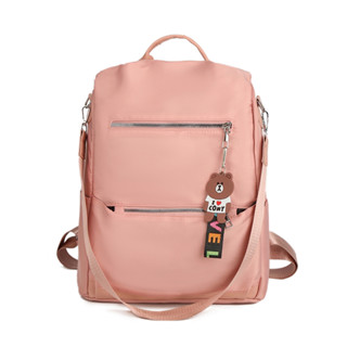 Mochila Feminina Casual Impermeável De Nylon De Alta Qualidade Anti furto/mochila escolar com o acessório da Gatinha