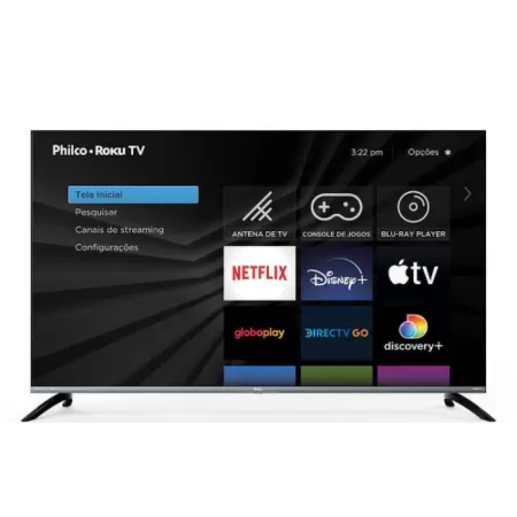 Smart Tv 4k Philco 50 Polegadas Roku Tv Ultrahd Preta Bivolt