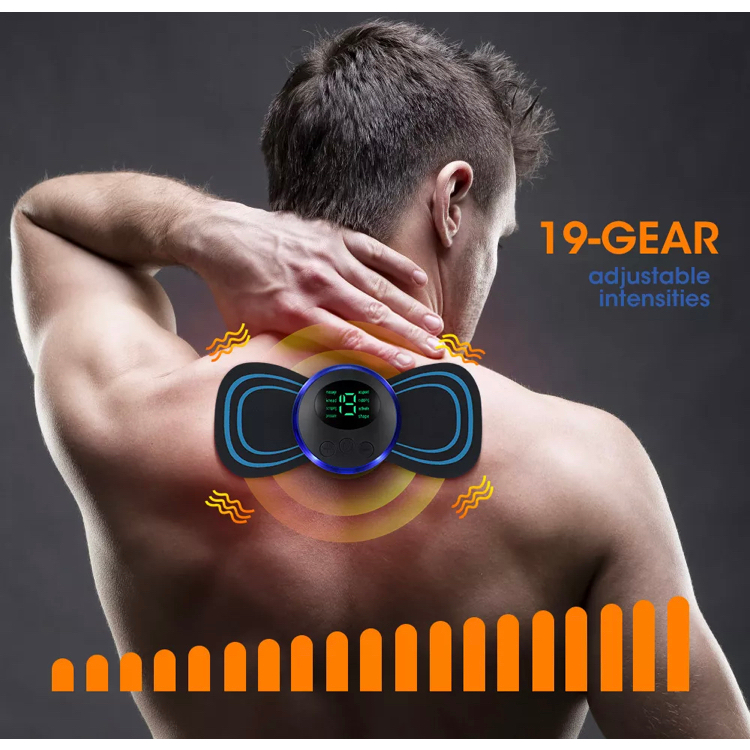 Kit 2 Mini Massageador Portátil EMS Corporal Pescoço Ombro Coluna Pernas Relaxamento
