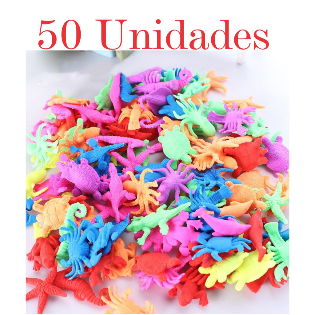 Kit 50 - Bichinhos Insetos Animais Que Cresce Na Água Bicho Animal Em Gel