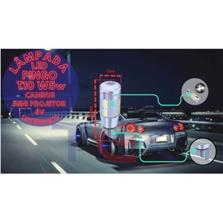 KIT Lampada Automotivo Pingo T10 Cambus Mini Projetor
