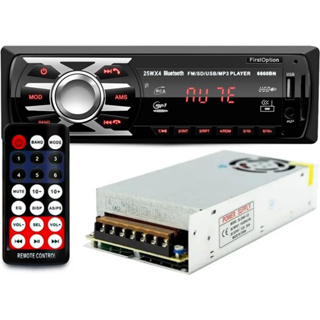 Kit Radio Som Automotivo Bluetooth Usb Fm + Fonte 30 Amperes em Oferta na Shopee