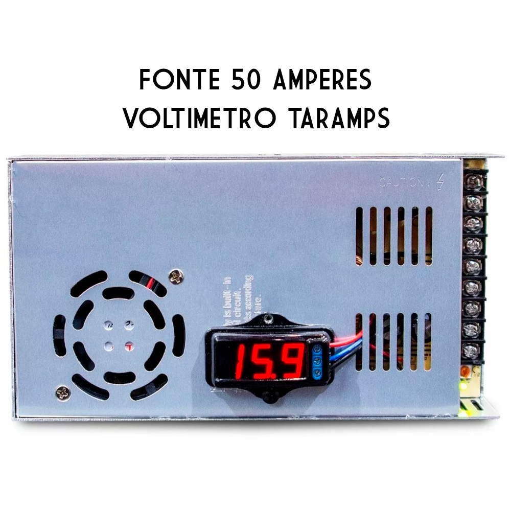 Fonte Chaveada Automotiva Carregador 50a Voltimetro Taramps em Oferta na Shopee
