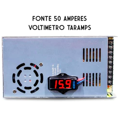 Fonte Chaveada Automotiva Carregador 50a Voltimetro Taramps