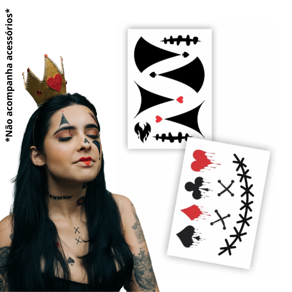 Tatuagem Temporária Infantil Halloween Banca | Palhaço em Oferta na Shopee