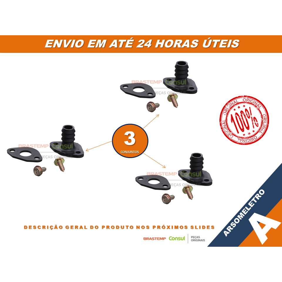 DRENO 3 KITS CONDICIONADOR DE AR  CONSUL E BRASTEMP – W10811561 - ** Não serve no GREE **