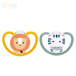 Chupeta Nuk Space Bichinhos Ortodôntica Bico Silicone Oral fit 2.0 Estojo Esterilizável +6 meses