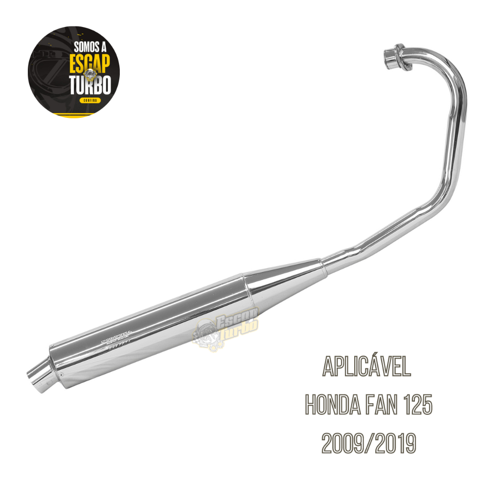 Escapamento Fan 125 2009/2019 Esportivo Fortuna Cromado