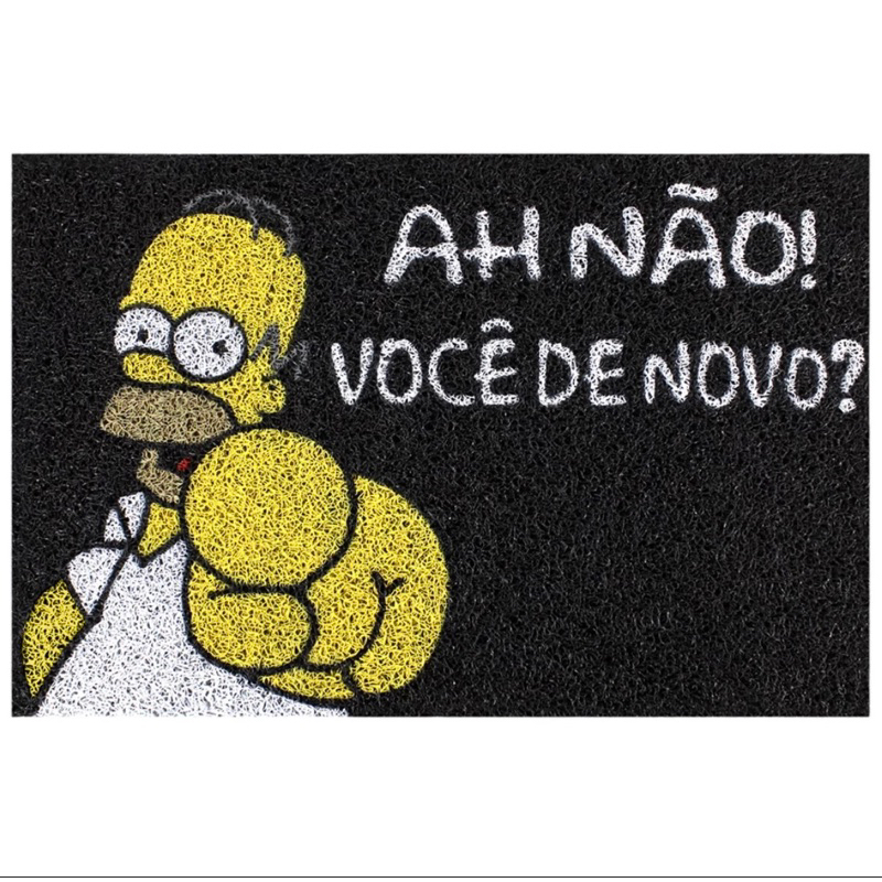 Tapete Capacho Divertido Ah Não! Você De Novo? Homer Simpson 60x40 Casa Porta Decoração