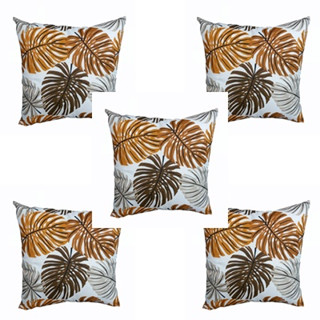Kit 5 Capas Almofadas decorativas Costela De Adão Mostarda 45x45 cm Com Zíper escondido