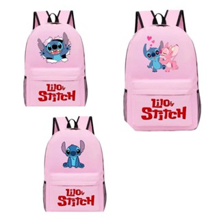 Mochila rosa claro Lilo Stich Mochila Escolar do lilo stich Little stich Mochila Bolsa Muchila trabalho Mochila faculdade academia Bolsa lylo stich Liro stich bag