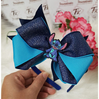 LAÇO DE CABELO TIARA TEMÁTICO BICO DE PATO INFANTIL STITCH