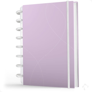 Caderno De Disco Capa Dura Inteligente  Pautado 90g -  Clean lilás
