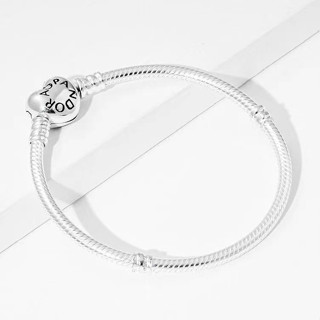 925 Banhado A Prata Pandora Pulseira Macio Cobra Corrente Encantos Pulseira Clássica Moda Simples Feminino Pulseira Se Encaixa Pandora Encantos Feminino Pulseira Jóias Básicas