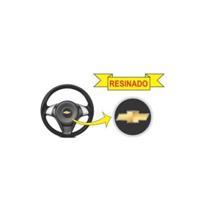 EMBLEMA BOTON PARA VOLANTE GM DOURADO FUNDO PRETO 36mm em Oferta na Shopee