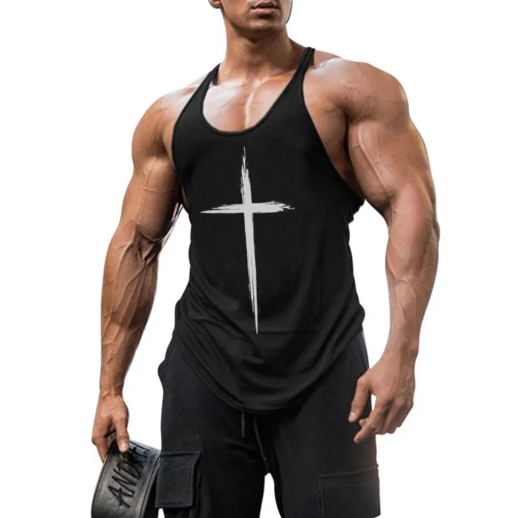 Camiseta Regata Cavada Masculina Cruz Fitness Musculação