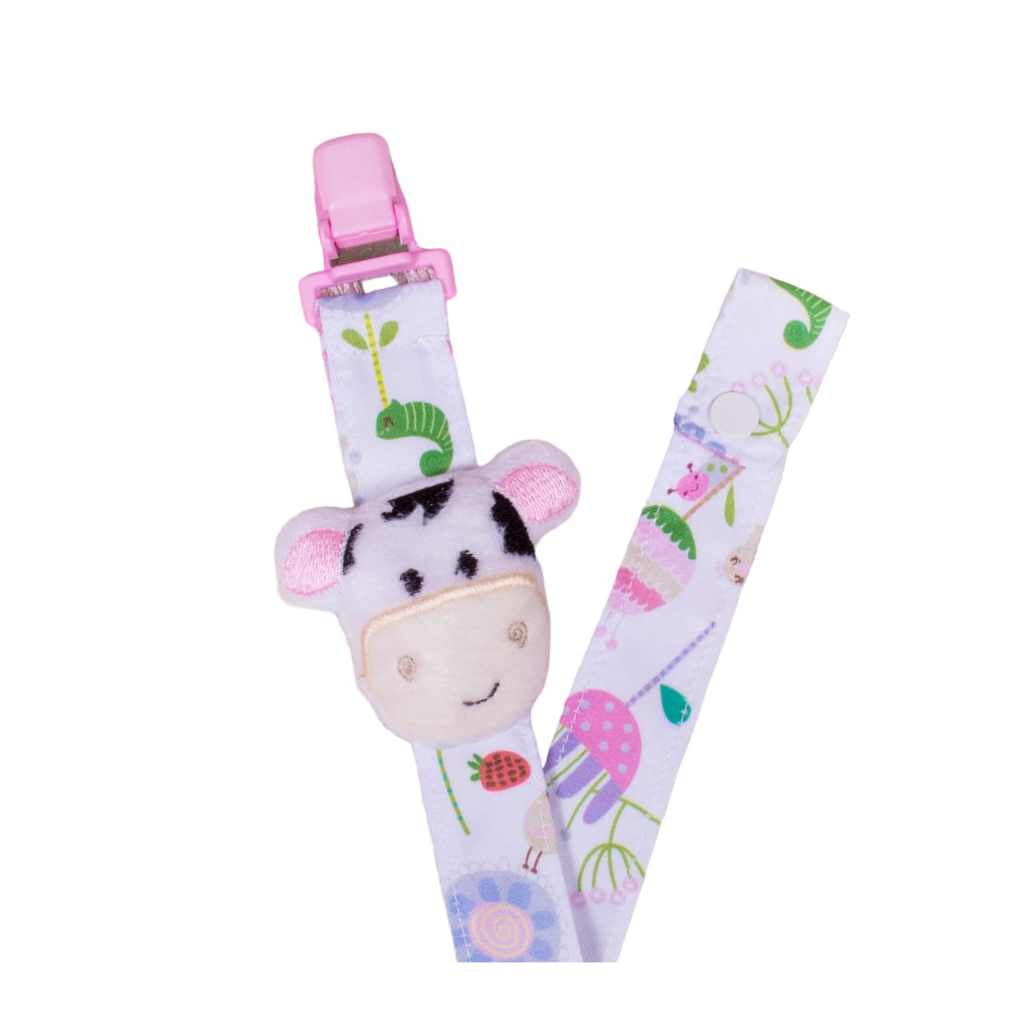 PRENDEDOR DE CHUPETA INFANTIL COM CLIP - BICHINHOS DE PELÚCIA MENINA