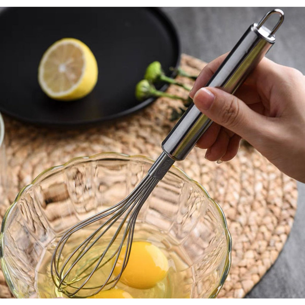 Fuê Batedor Batedores Misturador 25Cm de Ovo Ovos Fouet Confeitaria Inox Grande Reforçado