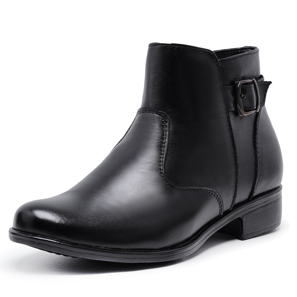 Bota Botinha Coturno Country Confort Feminina Cano Curto Bico Redondo